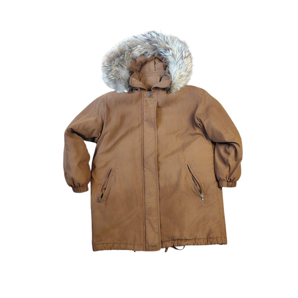 Saks fifth jacket fur hooded medium